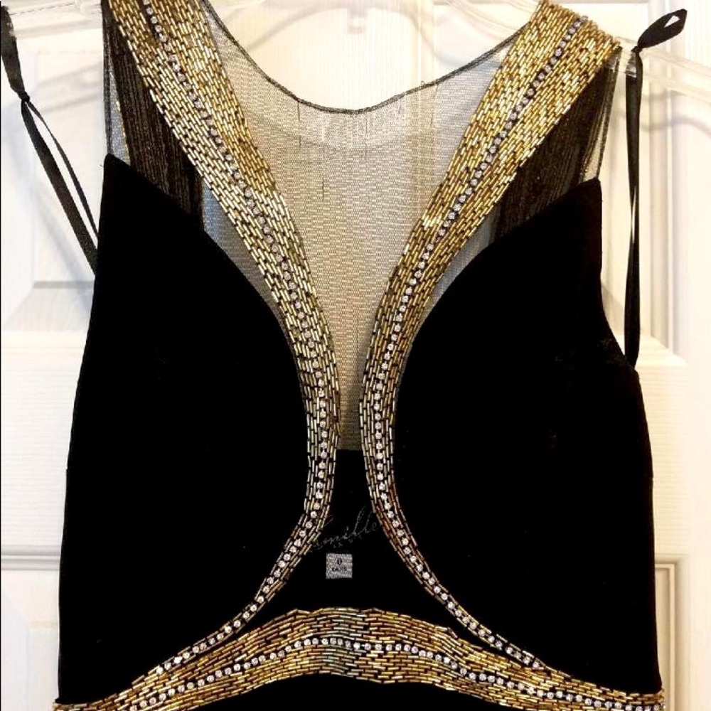 CAMILLE LA VIE Black and Gold Prom Dress - Picture 5 of 8